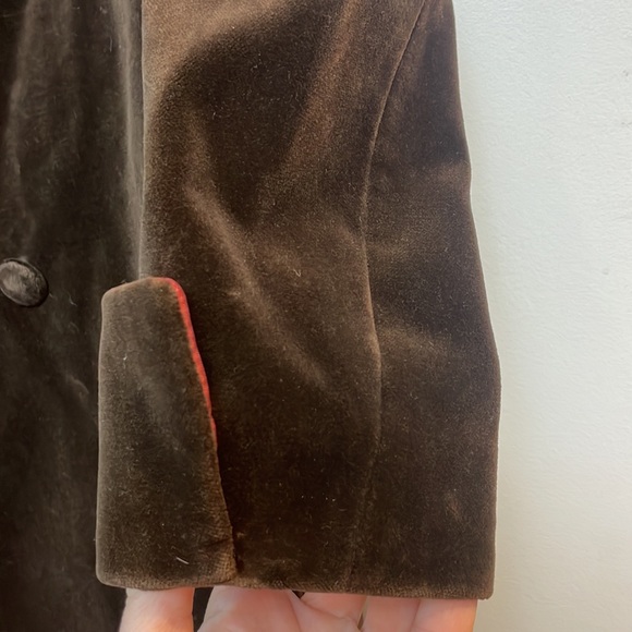 Surrey Canada Vintage Velvet Coat Trench Midi Brown Size Medium - Picture 4 of 16